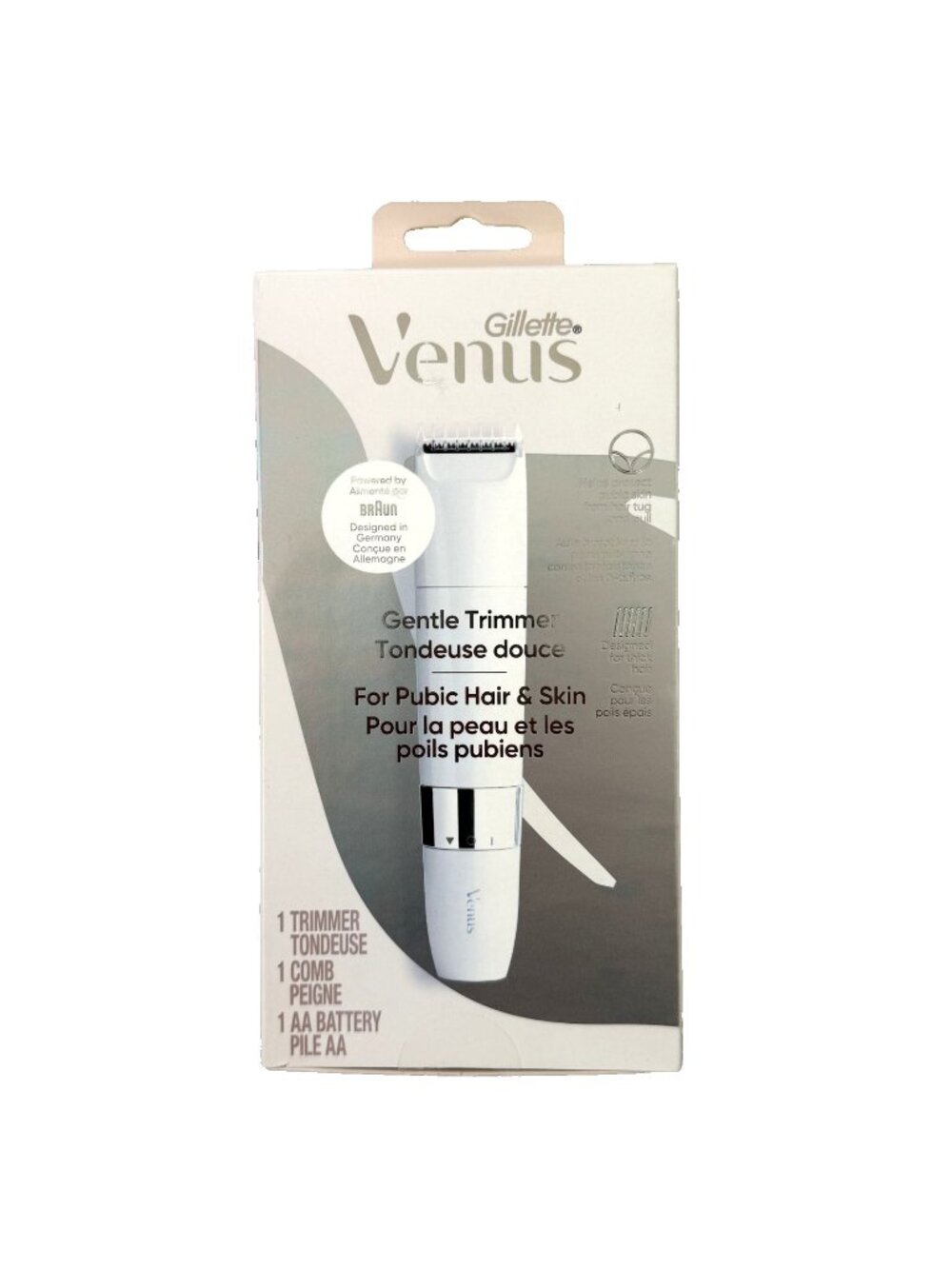 Gillette Venus Gentle Electric Trimmer for Pubic Hair & Skin w/ Comb NEW